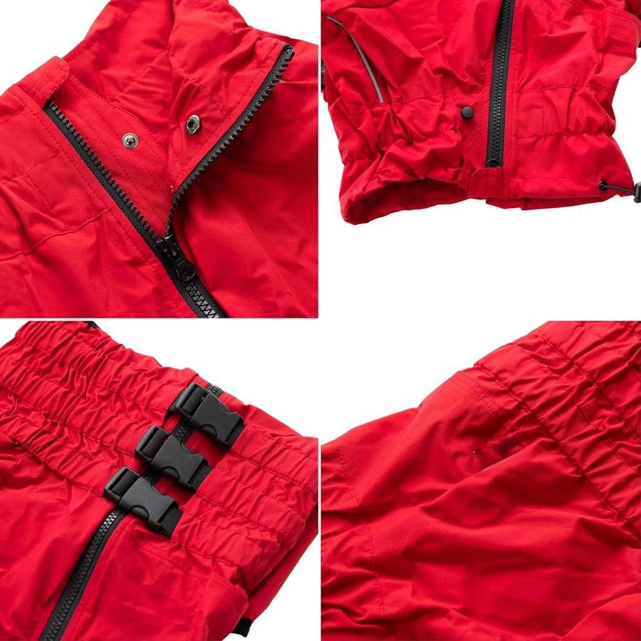Waterproof Winter Jacket Jacket with Reflective Belt, Lightweight Windproof Jacket, Black Dog Raincoat with Zipper