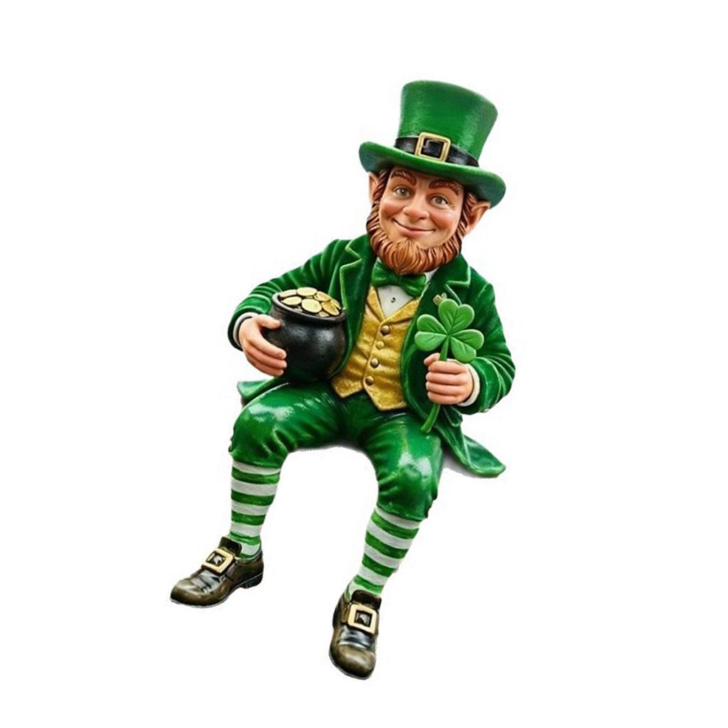 Festives Irish Leprechaun Figurine Resin Craft Shelf Sitters Patricks Day Ornament For Table Display And Gifting
