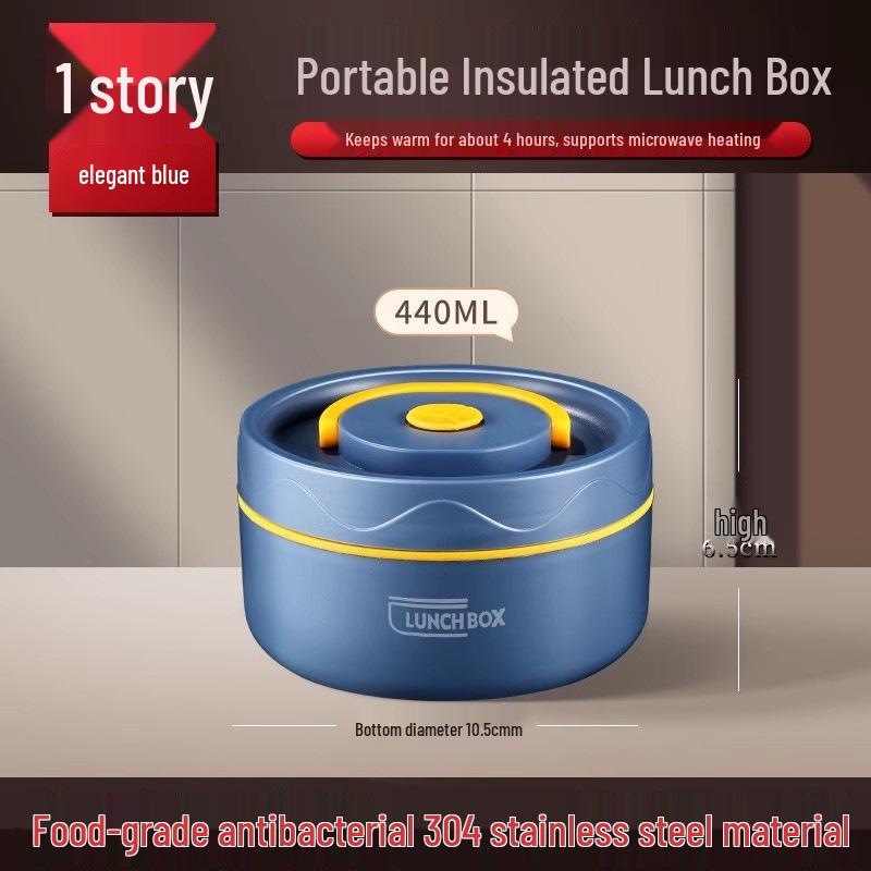 Extra Long Insulated Stainless Steel Bento Lunch Box - Microwaveable & Portable