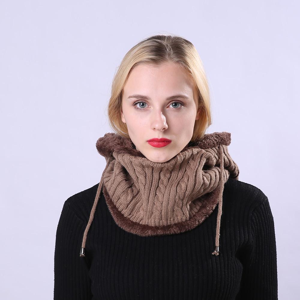 Pull tricoté en peluche pour femmes, pâte frite torsadée, écharpe une pièce, chapeaux d'oreilles en laine, hiver