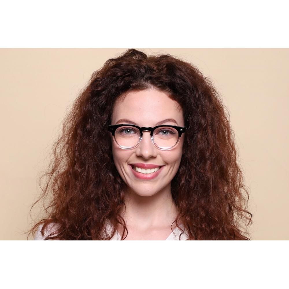 Vollrand Quadratisch Schwarz Klar Zweifarbig Smartbuy Collection Hurst 3505 C2 Modische Unisex-Brille