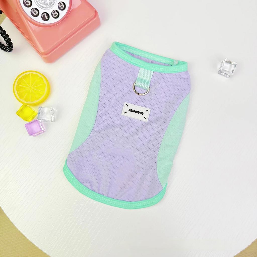 1pc Thin Cooling Dog Vest Breathable Mesh Summer Pet T Shirt Sunscreen Puppy Clothes With Buckle Fashion Pet Costumes