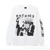 Unisex Oversized Long Sleeve T-Shirt With Geometric Graffiti Print Casual Streetwear Top Teens Adults