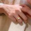 Exquisite Zircon Ring for Women Gold Color Wedding Jewelry Opening Adjustable Index Finger Rings Retro Aesthetic Accessories