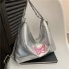 Fashion Embroidered Butterfly Multi Use Shoulder Bucket Backpack Large Capacity Soft Casual Bag For Women