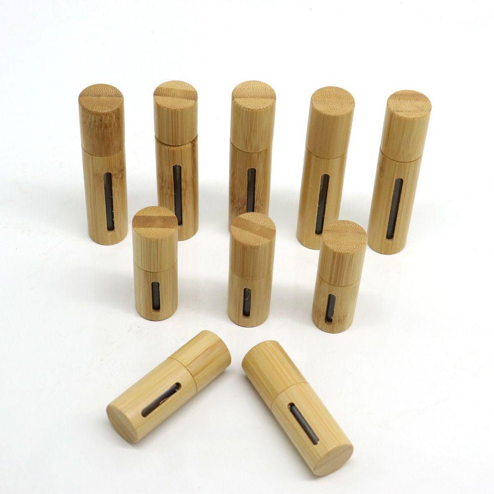 3/5/10ml Bamboo Perfume Bottle Mini Essential Oil Roller Bottle Lip Oil Tubes  Lipgloss Pack