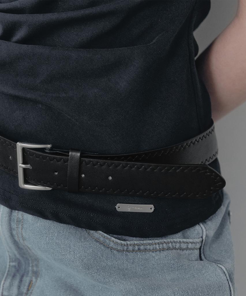 Teuwi One-Off Shirred Asymmetrical T-Shirt (Belt Set)