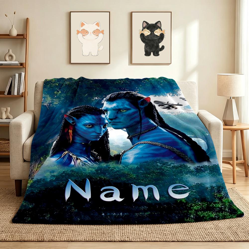 Custom Name Avatar World Flannel Blanket Throw Blanket Soft Warm Sofa Bed Decor Unique Gift