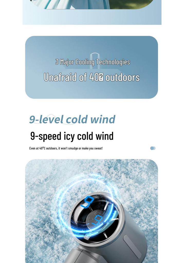Portable Handheld Turbine Mini Fan with Semiconductor Ice Cooling