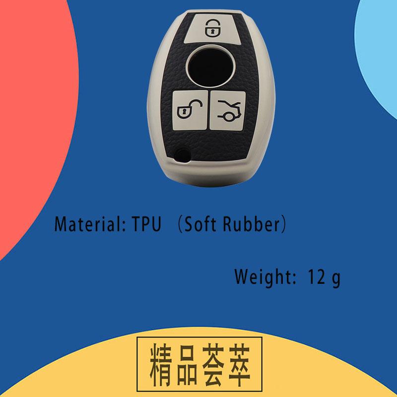 TPU Leather Car Remote Key Cover Case Shell Key Fob for A B R G Class GLK GLA W204 W251 W463 W176 Protector Holder
