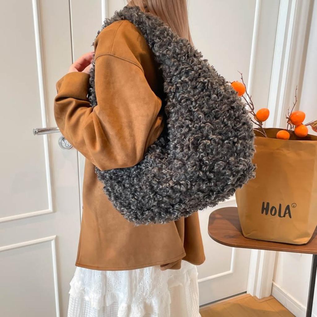 Bolso de Hombro de Felpa para Mujer, Felpa, Gran Capacidad, para el Viaje Diario