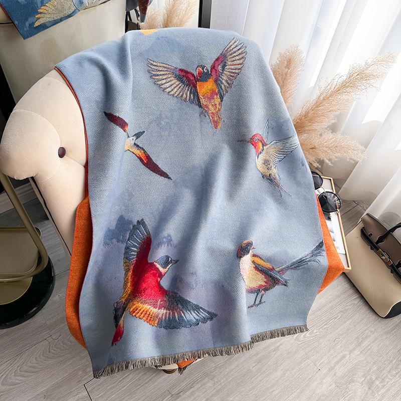 Butterfly Thickened High-End Sense Of Warmth, Scarf, Large Shawl, And Female Autumn And Winter