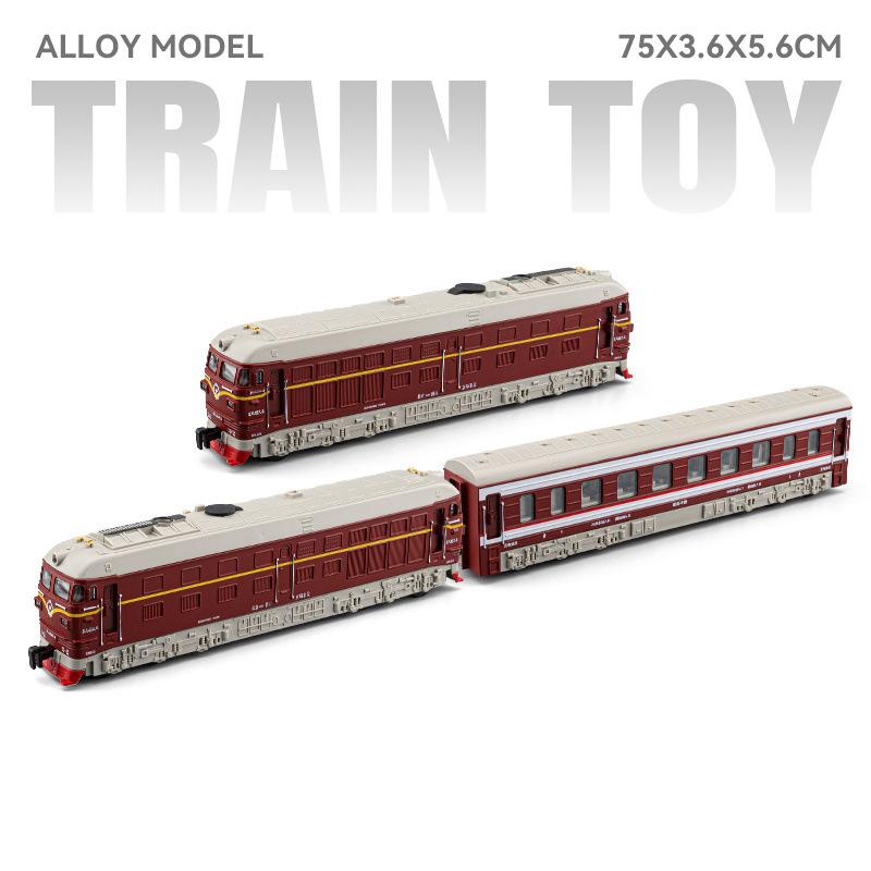 1:32 Scale DongFeng 4B Alloy Spray Train Model Toy Car Metal Diecast Electric Vintage Music Light Models Boys Hobby Toys