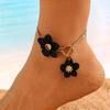 Elegant Alloy Flower Pendant Necklace and Earrings Set for Women - Fashionable, High-End, and Versatile.