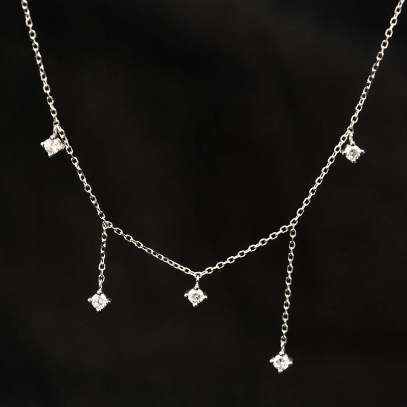 Trendy Shiny Bead Clavicle Necklace for Women - Cool Niche Design