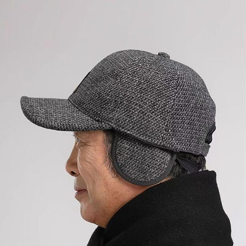 Autumn and Winter Warm Autumn and Winter Men's Outdoor Cold-proof Ear Protection Baseball Cap Casual Plus Velvet Thickened Baseball Hat Dad