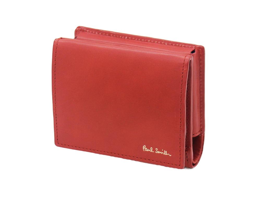 Paul Smith Classic Wallet, Men's Bifold Mini Wallet with Coin Purse and Card Case, Red