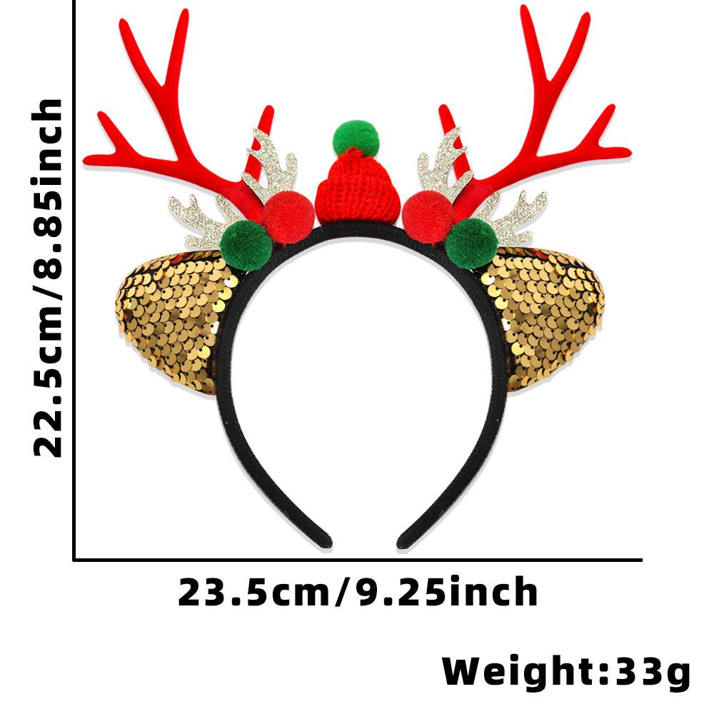 Plush Holiday Reindeer Antler Headband With Bells And Bows For Family Celebrations