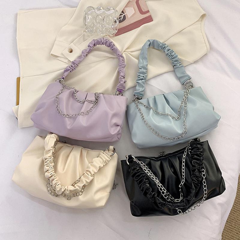 

Женщины Облако Плиссированная сумка Crossbody Плечо Модная кожа Pu Сплошной цвет Сумка Messenger с магнитной пряжкой