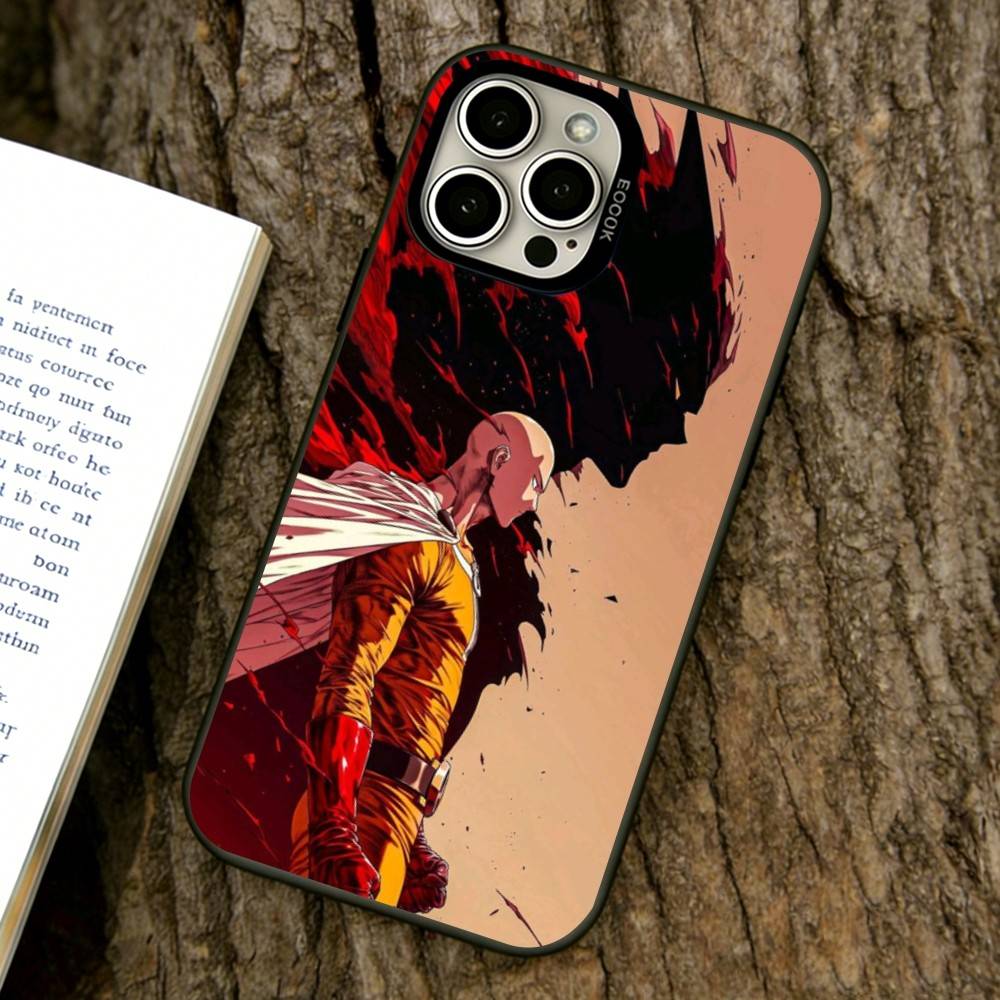 One-Punch Man Phone Case For iPhone 17,16,15,14,13,12,11 Plus,Pro Max,XS,Colorful Silver Black Cover