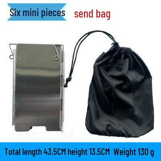 Ultralight Foldable Camping Stove Windshield with Pegs & Carry Bag
