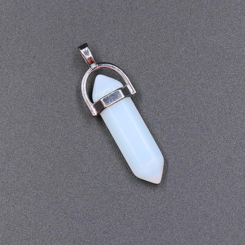 Agate Bullet & Rose Quartz Double Point Pendant Necklace