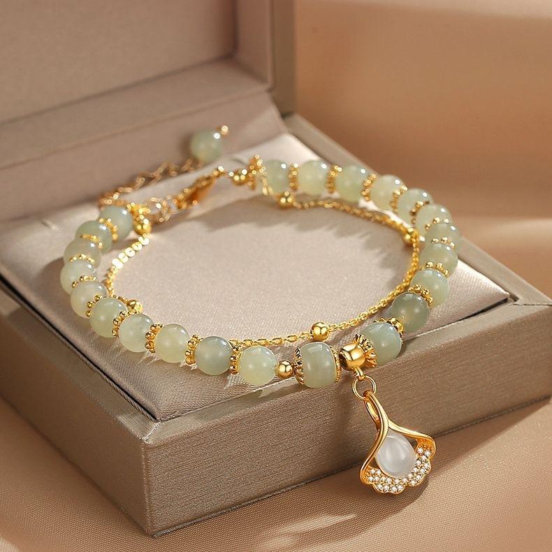 Sansheng Has Apricot Bracelet for Female Birthday Girlfriend Wedding Anniversary Qixi Festival Valentine's Day Wife
