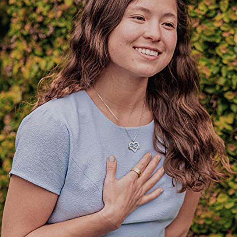 Huitan  Color Love Heart Necklace for Women Full with Sparkling CZ Engagement Wedding Bridal Necklaces New Fashion Jewelry