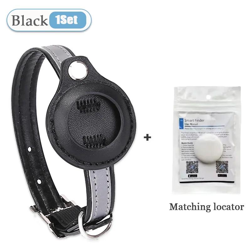 Pet GPS Tracker Leather Pet Adjustable Collars for Apple Airtag Location Tracker Dog Cat Anti-lost Reflective Protection Case