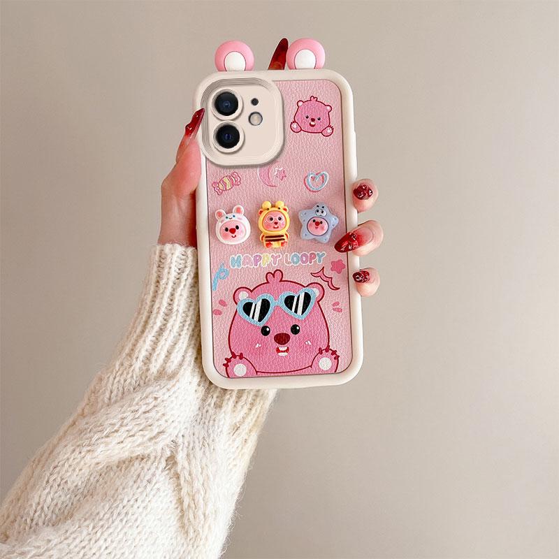 KEYSION Cute Ear 3D Cartoon Case for iPhone 11 with Bracelet Soft Silicone Shockproof Phone Back Cover for iPhone 11