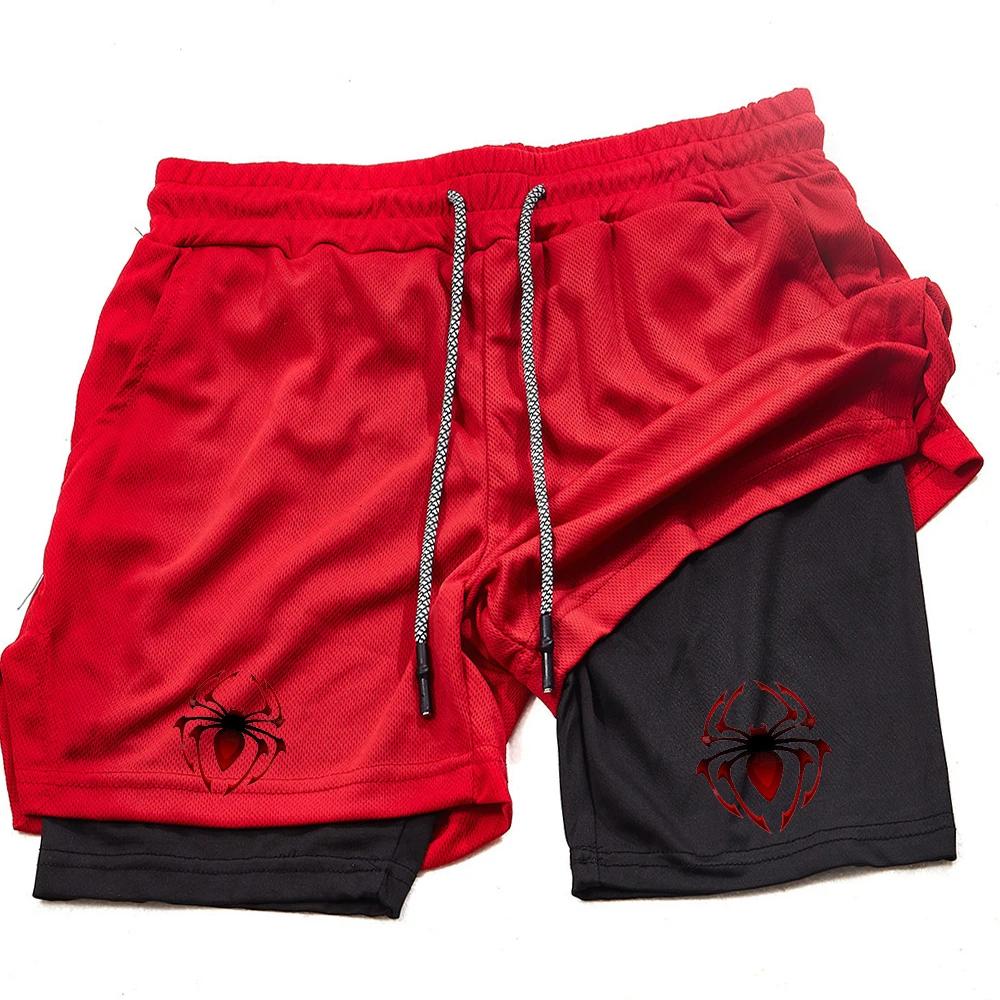 Muay Thai Kick Boxing MMA Shorts Spider Men Women Unisex Casual Sportswear Double Layer Quick Dry Breathable Training Sport Gym Fitness Workout