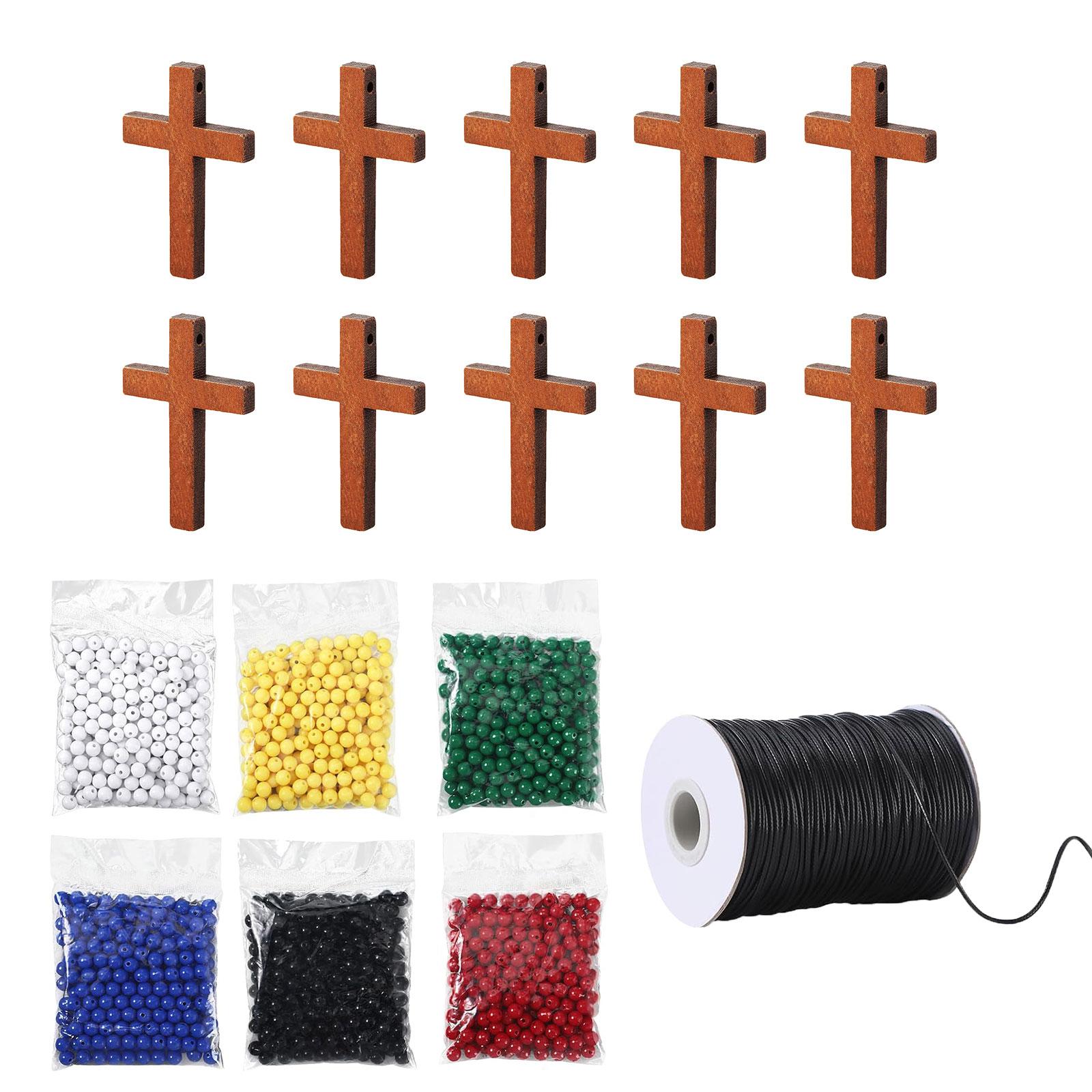 

Браслет «План спасения» из бусин на вощеной хлопковой нити, без слов, наборы для изготовления ожерелья «Вера», наборы для изготовления христианского браслета