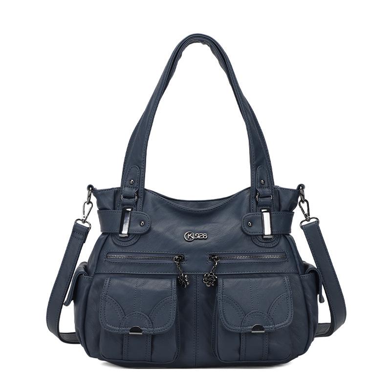 

Женская сумка через плечо из искусственной кожи большой вместимости 2024 года - европейская и американская модная сумка