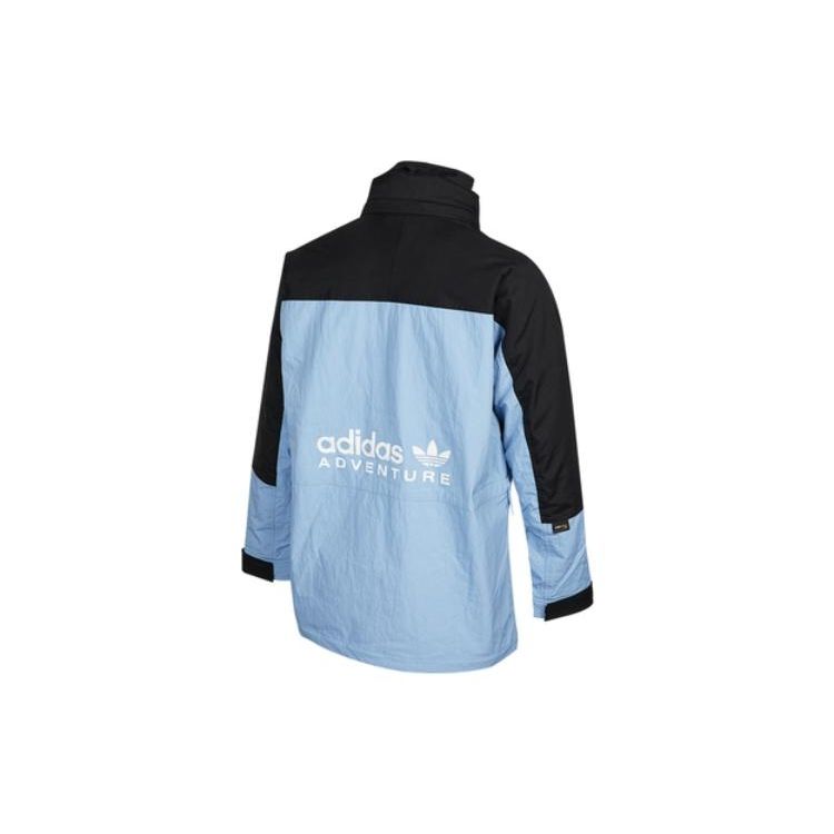 adidas Originals Color Block Stehkragen Langarm Daunenjacke Herren Oberbekleidung Blau H13576