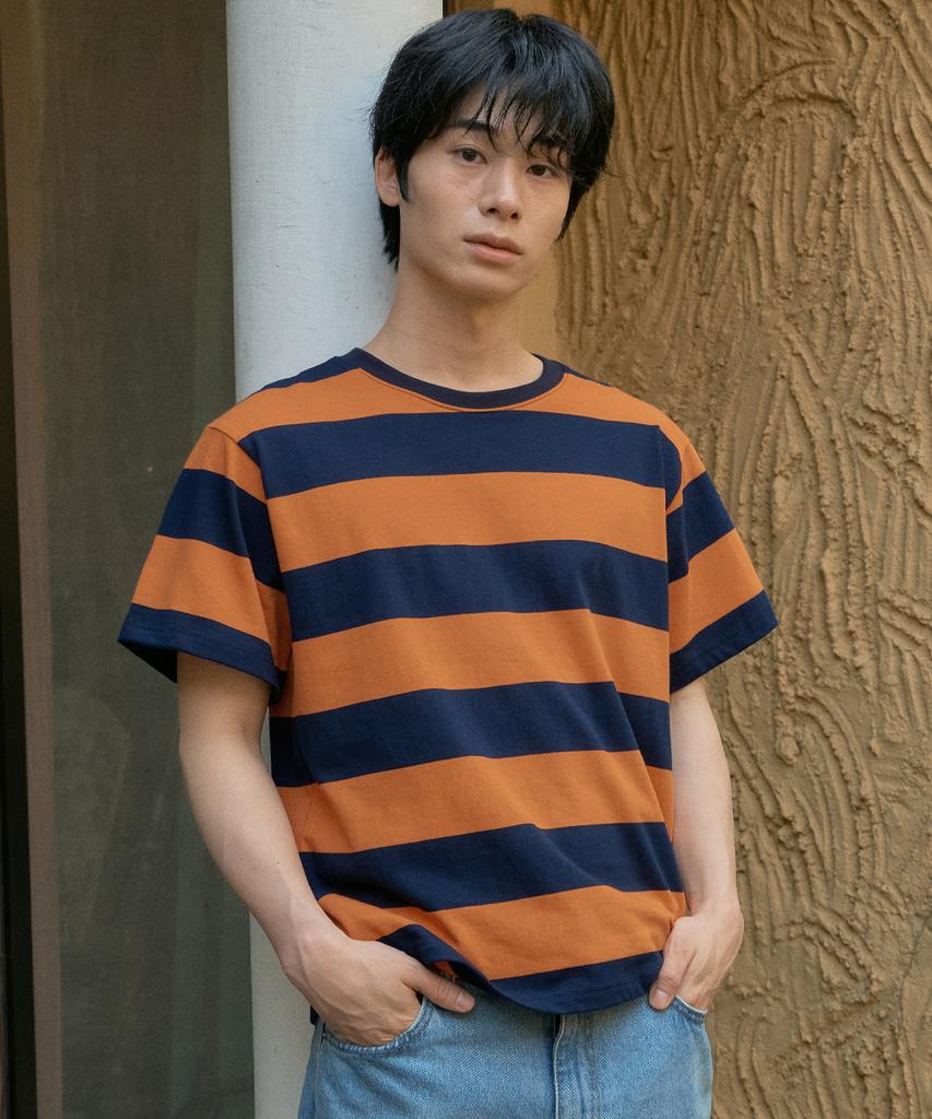 Wednesday Oasis Melon Stripe Short Sleeve T-Shirt_Orange(Wb6Tp26)