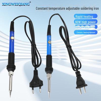 Değiştirilebilir Başlıklı 60W Ayarlanabilir Sıcaklıklı Havya, 220V, Yuvarlak/Yassı Fiş ile Mevcuttur