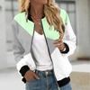 Women Casual Long Sleeve Printed Zip Jacket Fashion Coat With Pockets