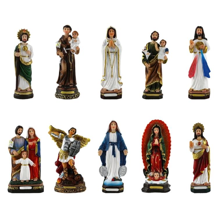 Quality Resin Marys Jesuses Statue Light Yet Solid Faith Inspireds Home Accent Catholic Figurine Ornamentation