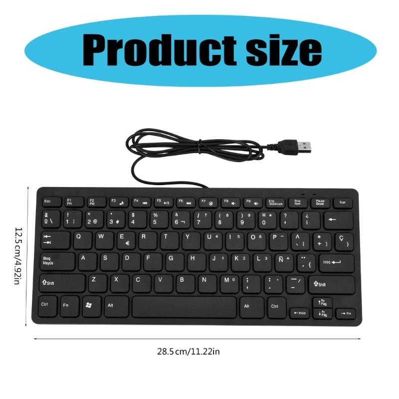 USB Cord Spanish Keyboards Slim Full Size Keyboards for Computer/Desktop/PC/Laptop