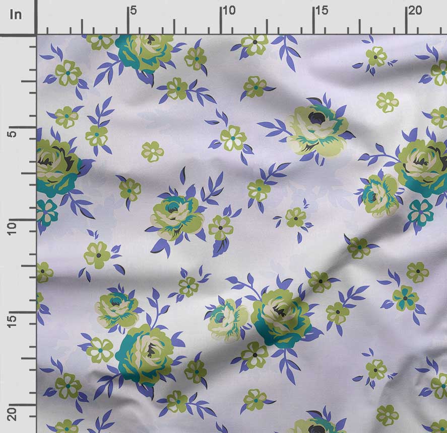 Soimoi Blomster vintagetrykk bomull Cambric Quilting Stoff Selges av The Yard 42 Tommer Bred Middels Vekt Bomullsstoff Syutstyr