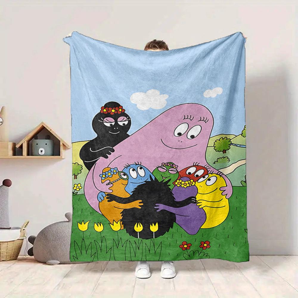 1PC Barbapapa Characters Blanket, Throw For Sofa, Bed, Travel, Camping, Livingroom,