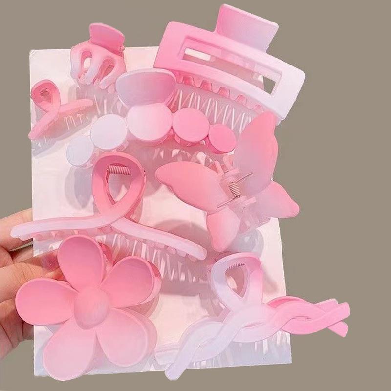 

8 шт./набор аксессуары для заколки-краба для волос разных стилей, большая заколка-краб для густых волос для женщин, нескользящая розовый