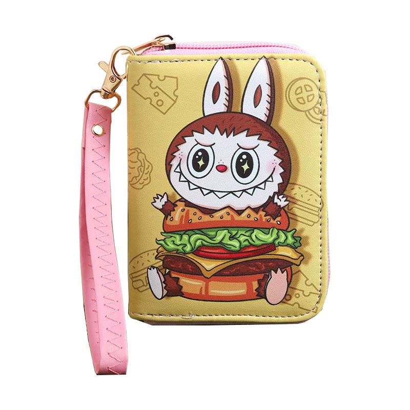 Cartoon Anime Periphery Labubu with Card Storage Bag for Boys and Girls Handheld Wallet