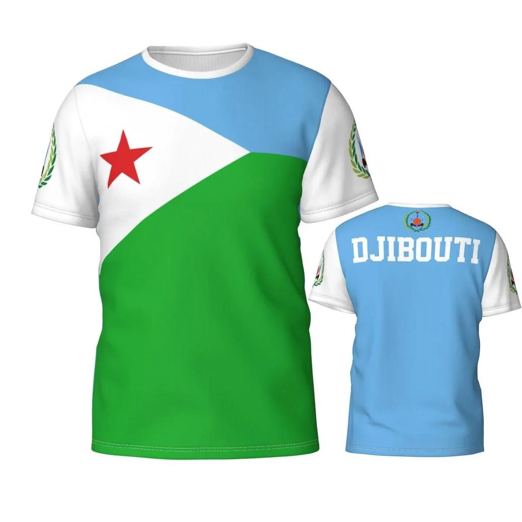 Djibouti Flag Graphic T Shirts Emblem 3D Printed Outdoor Football Jersey T-shirt Summer Fashion National Day Gift Clothing