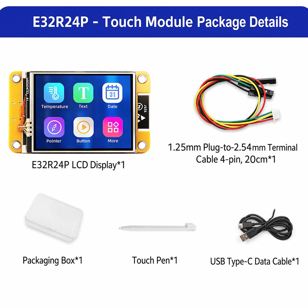 ESP32 ST7789 WIFI Bluetooth Development Board 2.4 inch LCD TFT Module 240*320 Smart Display Screen With Touch Type C