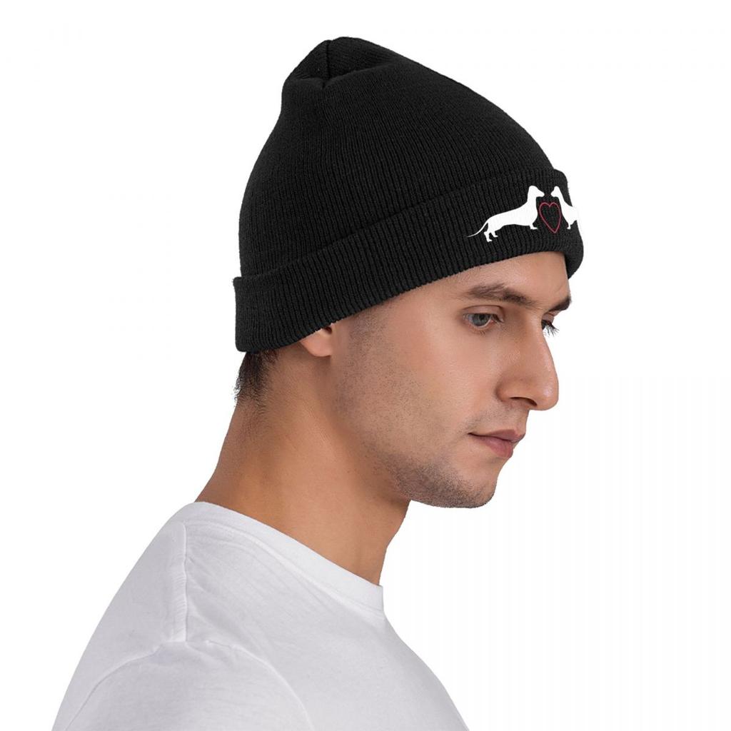 Dachshund Pattern Art Warm Knitted Cap Fashion Bonnet Hat Autumn Winter Outdoor Beanies Hats for Unisex Adult