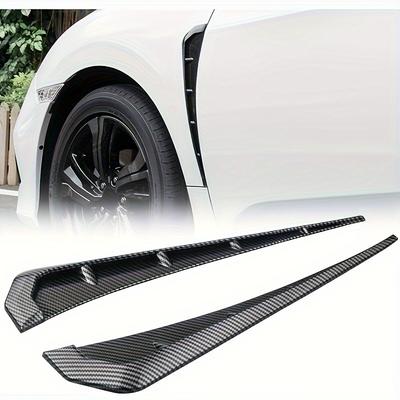 1 Pair Car Fender Side Air Vent Cover Trim Modified Carbon Fiber Black Fender Side Gills Universal Air Vent Decorative Stickers