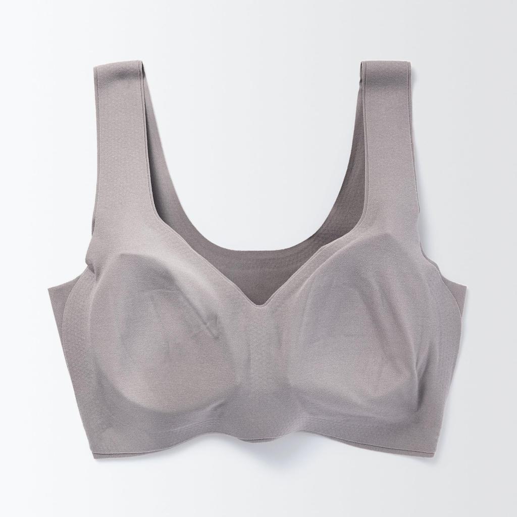 MUJI Mocha XL Women's Half-Top Bra, Non-Slip, FCH55A4A, Brown, Women's