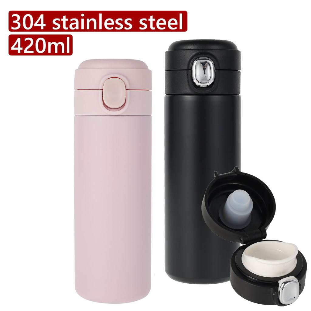 450ml Stainless Steel Travel Cup with Leak-proof Lid Insulated Vacuum Travel Coffee Mug Pop-up Travel Coffee Cup for Household