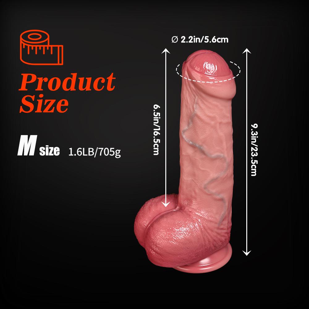 Liquid Silicone Lifelike Penis for G Spot & Anal Play Thick Soft Silicone Dildo Sex Toy with Strong Suction Cup, Hands-Free Adult Sex Toy